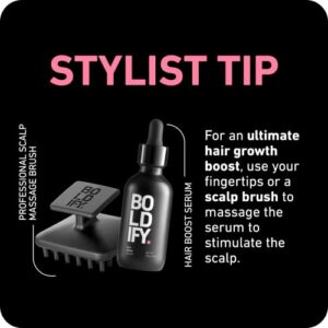 BOLDIFY Hair Growth Serum, Contains 30 Natural Hair Boosters + 4 Clinically Proven Peptides, Hair Serum for Hair Growth, All Natural Scalp Treatment, Hair Growth Oil for Women & Men, Lightweight Non-Greasy Serum for All Hair Types - 2 oz.