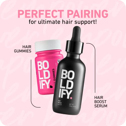 BOLDIFY Hair Growth Serum, Contains 30 Natural Hair Boosters + 4 Clinically Proven Peptides, Hair Serum for Hair Growth, All Natural Scalp Treatment, Hair Growth Oil for Women & Men, Lightweight Non-Greasy Serum for All Hair Types - 2 oz.