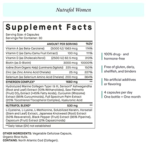 Nutrafol Women's Hair Growth Supplement | Ages 18-44 | Clinically Proven for Visibly Thicker & Stronger Hair | Dermatologist Recommended | Refill Pouches | 2 Month Supply