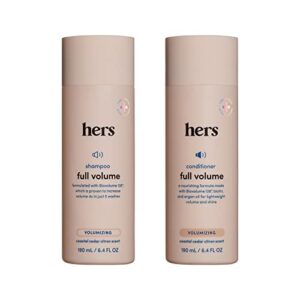hers full volume shampoo and conditioner – volumizing shampoo and conditioner for women – soft cedar & citron – adds volume, shine & bounce – 2 x 6.4 fl oz bottles