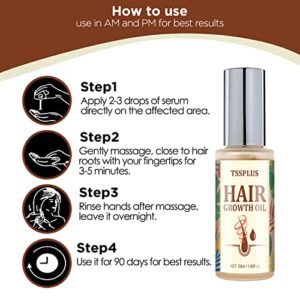 TSSPLUS Hair growth rapid, Hair growth serum,hair growth oil, hair loss treatments, hair oil for dry damaged hair and growth, Hair Growth Serum for Thicker longer fuller healthier hair ,Biotin & Castor oil & Rosemary Oil v2 (#01 Pack of 1)