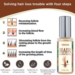 TSSPLUS Hair growth rapid, Hair growth serum,hair growth oil, hair loss treatments, hair oil for dry damaged hair and growth, Hair Growth Serum for Thicker longer fuller healthier hair ,Biotin & Castor oil & Rosemary Oil v2 (#01 Pack of 1)