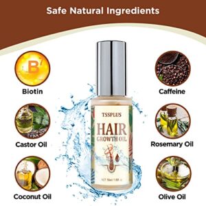 TSSPLUS Hair growth rapid, Hair growth serum,hair growth oil, hair loss treatments, hair oil for dry damaged hair and growth, Hair Growth Serum for Thicker longer fuller healthier hair ,Biotin & Castor oil & Rosemary Oil v2 (#01 Pack of 1)