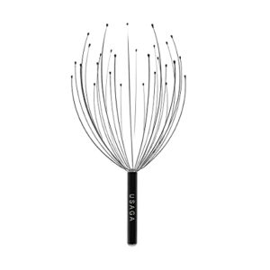 USAGA 28 Finger Head Scratcher, Head Massager, Scalp Massager, Head Whisk Massager, Wire Massager for Head Hair Body Massage and Stress Relax (Black)