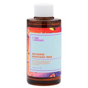 good molecules niacinamide brightening toner 120ml/4oz – facial toner with niacinamide, vitamin c, and arbutin for even texture, tone – skin care for face for hyperpigmentation and enlarged pores