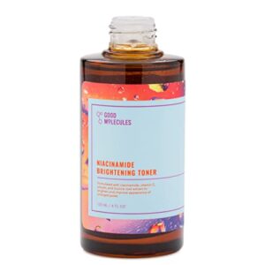 Good Molecules Niacinamide Brightening Toner 120ml/4oz - Facial Toner with Niacinamide, Vitamin C, and Arbutin for Even Texture, Tone - Skin Care for Face for Hyperpigmentation and Enlarged Pores