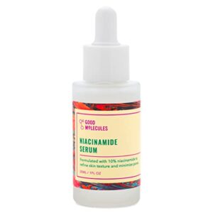 good molecules niacinamide serum 30 ml – 10% niamcinamide balancing b3 facial serum for acne, enlarged pores, tone, texture, brightening, clearing, and hydrating – fragrance free, cruelty free and ph 7.1