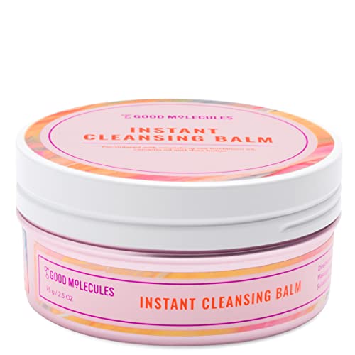 Good Molecules Instant Cleansing Balm 75g/2.5oz - Facial Cleanser and Makeup Remover with Shea Butter, Sea Buckthorn, and Camellia Oils to Cleanse and Hydrate - Skin Care For Face and Eyes