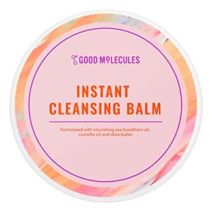 Good Molecules Instant Cleansing Balm 75g/2.5oz - Facial Cleanser and Makeup Remover with Shea Butter, Sea Buckthorn, and Camellia Oils to Cleanse and Hydrate - Skin Care For Face and Eyes