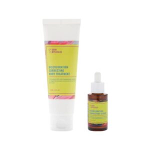 good molecules discoloration correcting face serum (30 ml) and discoloration correcting body treatment (120 ml) – set of 2