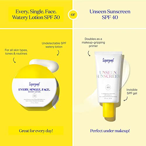 Supergoop! Every. Single. Face. Watery Lotion - 1.7 fl oz - Broad Spectrum SPF 50 PA++++ Sunscreen Lotion - Water & Sweat Resistant - All Skin Types