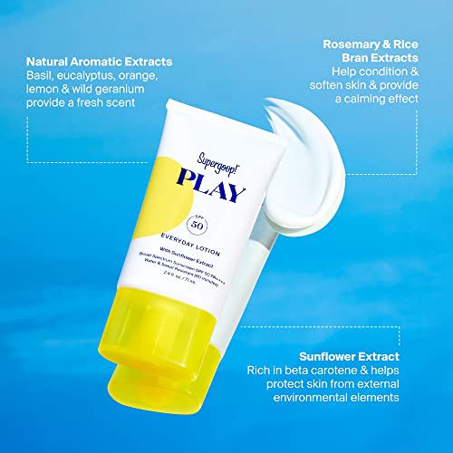 Supergoop! PLAY Everyday Lotion SPF 50-5.5 fl oz - Broad Spectrum Body & Face Sunscreen for Sensitive Skin - Great for Active Days - Fast Absorbing, Water & Sweat Resistant - Reef Friendly