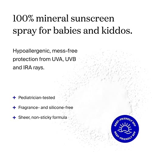 Supergoop ! Sunnyscreen 100% Mineral Spray SPF 50 - 3 . 4 fl oz , Pack of 2 - Face & Body Sunscreen for Babies & Kids - Pediatrician Tested , Hypoallergenic , Fragrance & Silicone Free