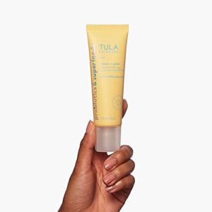 TULA Skin Care Protect + Glow Daily Sunscreen Gel Broad Spectrum SPF 30 | Skincare-First, Non-Greasy, Non-Comedogenic & Reef-Safe with Pollution & Blue Light Protection | 1.7 fl. oz.