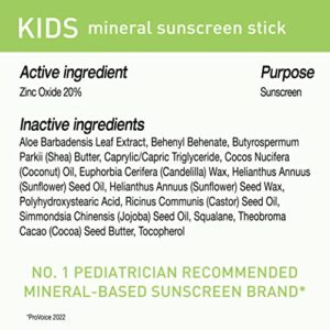 BLUE LIZARD Mineral Sunscreen Stick with Zinc Oxide SPF 50+ Water Resistant UVA/UVB Protection Easy to Apply Fragrance Free, Kids, Unscented, 5 Oz