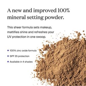 Supergoop! (Re)setting 100% Mineral Powder, Deep - 0.15 oz - Makeup Setting Powder + Broad Spectrum SPF 35 PA+++ Sunscreen - With Ceramides, Olive Glycerides & Coated Silica Spheres