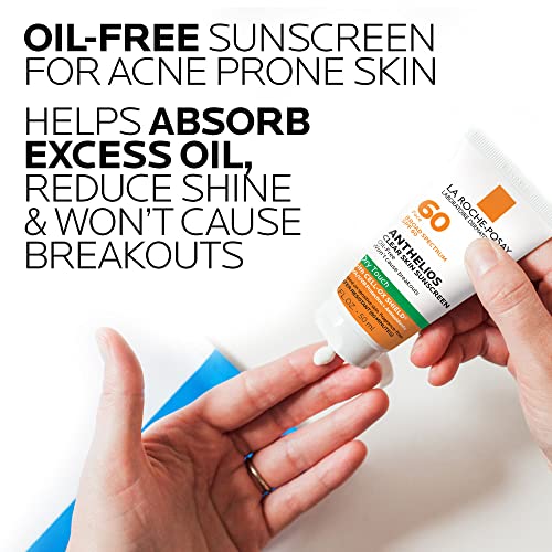 La Roche-Posay Anthelios Clear Skin Dry Touch Sunscreen SPF 60, Oil Free Face Sunscreen for Acne Prone Skin, Won't Cause Breakouts, Non-Greasy, Oxybenzone Free