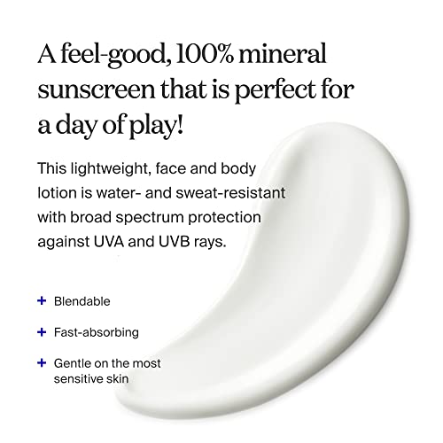 Supergoop! PLAY 100% Mineral Lotion - 1 fl oz, Pack of 2 - Broad Spectrum SPF 50 Sunscreen for Face & Body - Lightweight, Fast Absorbing, Water Resistant - With Green Algae