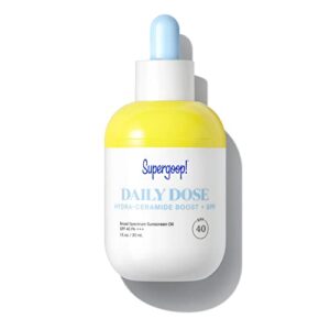 supergoop! daily dose hydra-ceramide boost + spf 40 oil pa+++, 1 fl oz – broad spectrum sunscreen serum – helps replenish, hydrate & protect skin – for all skin types