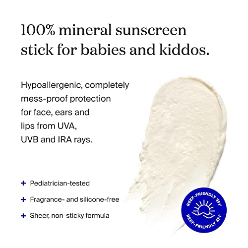 Supergoop! Sunnyscreen 100% Mineral Stick SPF 50, 0.7 oz - Face & Body Sunscreen for Babies & Kids - 100% Non-Nano Mineral Formula - Pediatrician Tested, Hypoallergenic, Fragrance & Silicone Free