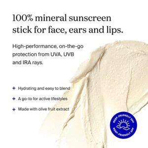 Supergoop! 100% Mineral Sunscreen Stick, .67 oz - Full Coverage SPF 50 Broad Spectrum Face Sunscreen For Sensitive Skin with Olive Fruit Extract - Water Resistant - Great for Active Days