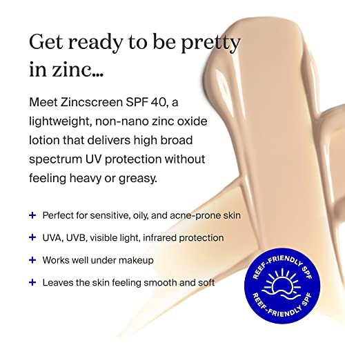 Supergoop! Zincscreen - 1.7 fl oz - SPF 40 PA+++ 100% Mineral Face Lotion & Broad Spectrum Sunscreen - Non-nano Zinc Oxide for Daily UV Protection - Lightweight, Blendable Formula with Pink Hue
