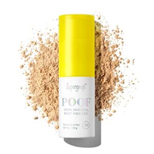 supergoop! poof 100% mineral part powder, 0.71 oz – spf 35 pa+++ scalp sunscreen with broad spectrum uv protection – reef-friendly, cruelty-free formula with vitamin c – easy to apply, non greasy