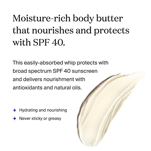 Supergoop! Body Butter with Sea Buckthorn SPF 40, 5.7 fl oz - Reef-Friendly, Hydrating Body Cream For Dry Skin with Broad-Spectrum UV Protection - Hints of Eucalyptus, Clove & Vanilla