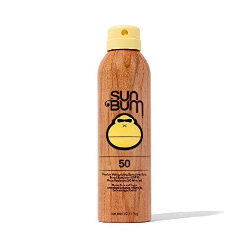 Sun Bum Original SPF 50 Sunscreen Spray Vegan and Reef Friendly (Octinoxate & Oxybenzone Free) Broad Spectrum Moisturizing UVA/UVB Sunscreen with Vitamin E 6 oz, natural