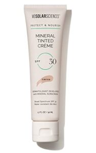 mdsolarsciences mineral tinted crème spf 30 sunscreen for face – water-resistant, broad spectrum uv protection – blendable micronized zinc oxide cream – smooth, natural matte finish, 1.7 fl oz