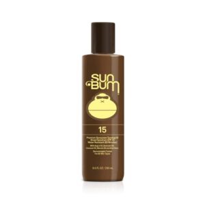 sun bum spf 15 browning lotion | vegan and reef friendly (octinoxate & oxybenzone free) broad spectrum moisturizing uva/uvb sunscreen tanning lotion with vitamin e | 8.5 oz