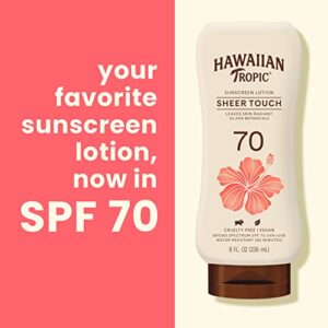 Hawaiian Tropic Sheer Touch Sunscreen Lotion | Sunscreen SPF 70, High SPF Sunscreen, Oxybenzone Free Sunscreen, Moisturizing Sunscreen, Moisturizer with SPF, Sun Lotion, SPF 70, 8 oz.