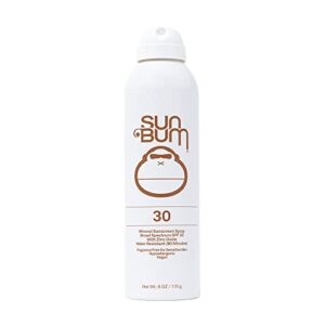 sun bum mineral spf 30 sunscreen spray | vegan and reef friendly (octinoxate & oxybenzone free) broad spectrum natural sunscreen with uva/uvb protection | 6 oz (packaging may vary)