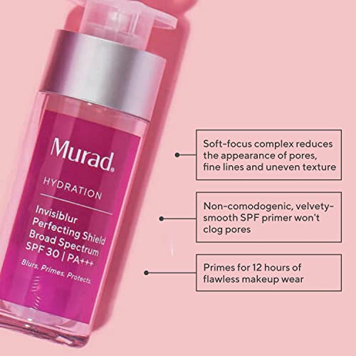 Murad Invisiblur Perfecting Shield SPF 30 - Hydration Skin Primer for Face - Blurs, Primes and Protects for Long Lasting Makeup Wear - SPF 30 Skin Treatment Backed by Science, 1.0 Oz