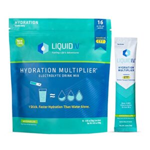 liquid i.v. hydration multiplier – watermelon – hydration powder packets | electrolyte drink mix | easy open single-serving stick | non-gmo | 16 sticks