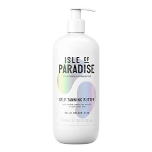 isle of paradise self tanning body butter – hydrating gradual self tan body butter for illuminating golden glow, vegan and cruelty free, 16.91 fl oz