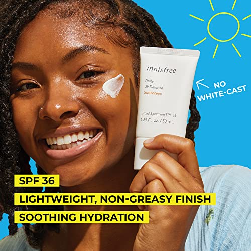 innisfree Daily UV Defense Sunscreen Broad Spectrum SPF 36 Face Lotion, 1.69 Fl Oz (Pack of 1)