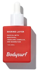 bodysurf face oil, marine layer | natural retinol alternative facial oil with squalane, niacinamide, bakuchiol | lightweight and hydrating face oil for women