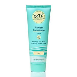 cōtz flawless complexion tinted facial mineral sunscreen broad spectrum spf 50; 2.5 oz / 70 g