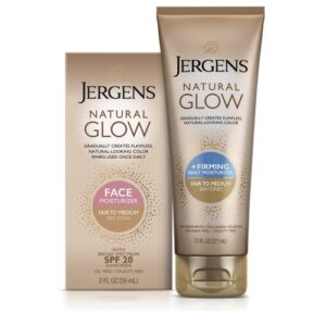 jergens natural glow face fair to medium with jergens natural glow firming fair to medium