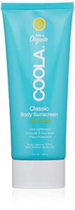 coola organic sunscreen spf 30 sunblock body lotion, dermatologist tested skin care for daily protection, vegan and gluten free, pina colada, 5 fl oz