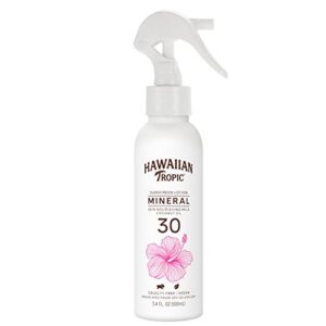 hawaiian tropic mineral skin nourishing milk sunscreen spray, spf 30, 3.4oz