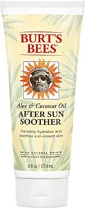 burt’s bees lotion, hydrating aloe & coconut oil sun burn relief, natural after sun soother, 6 ounce (packaging may vary)