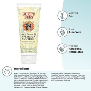 Burt's Bees Lotion, Hydrating Aloe & Coconut Oil Sun Burn Relief, Natural After Sun Soother, 6 Ounce (Packaging May Vary)