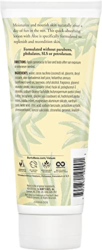 Burt's Bees Lotion, Hydrating Aloe & Coconut Oil Sun Burn Relief, Natural After Sun Soother, 6 Ounce (Packaging May Vary)