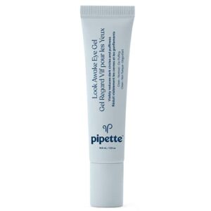 pipette look awake eye gel – eye roller for puffiness, wrinkles, dark circles under eye treatment for women, unique peptide formula with moisturizing squalane, hypoallergenic, 0.5 fl oz