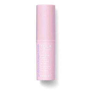 tula skin care rose glow & get it cooling & brightening eye balm | dark circle under eye treatment, instantly hydrate and brighten undereye area, perfect to use on-the-go | 0.35 oz.