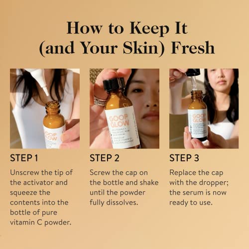 goop 20% Vitamin C + Hyaluronic Acid Serum | Improves Tone, Texture, & Hydration | L-ascorbic Acid and Hyaluronic Acid | 1 fl oz Paraben and Silicone Free