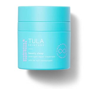 tula skin care beauty sleep overnight repair treatment | anti-aging, night cream, contains natural peptides, ahas, retinol, vitamin c to reduce the appearance of lines and dull tone| 1.7 oz.