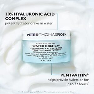 Peter Thomas Roth | Water Drench Hyaluronic Cloud Cream | Hydrating Moisturizer for Face, Up to 72 Hours of Hydration for More Youthful-Looking Skin, Fragnance Free, 1.69 Fl Oz